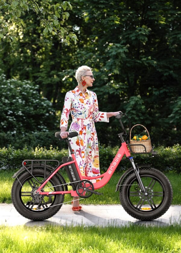 140KM Range Step-thru Electric Fat Bicycle with Front Suspension